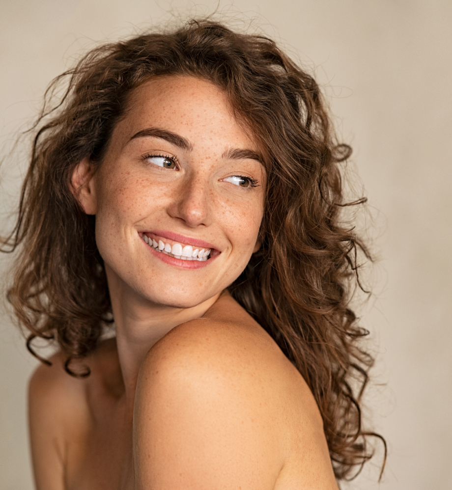 happy woman smiling